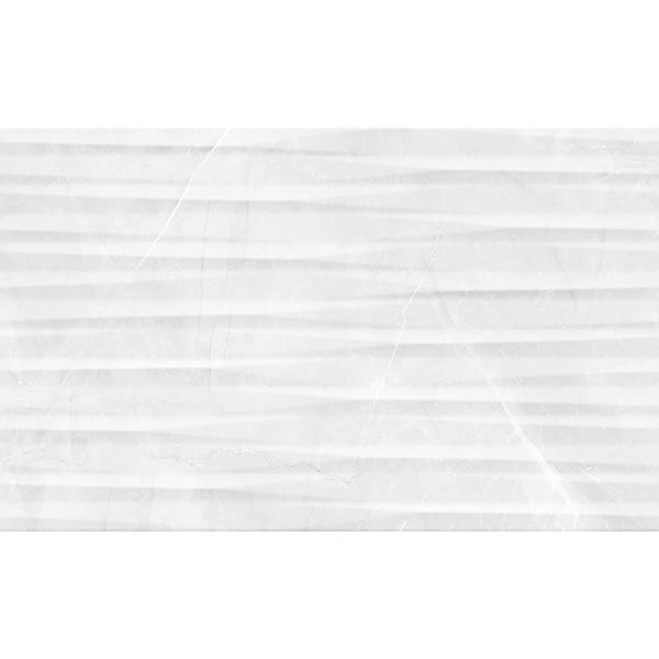 Calcolo white decor matt ceramic wall tile 333 x 550mm