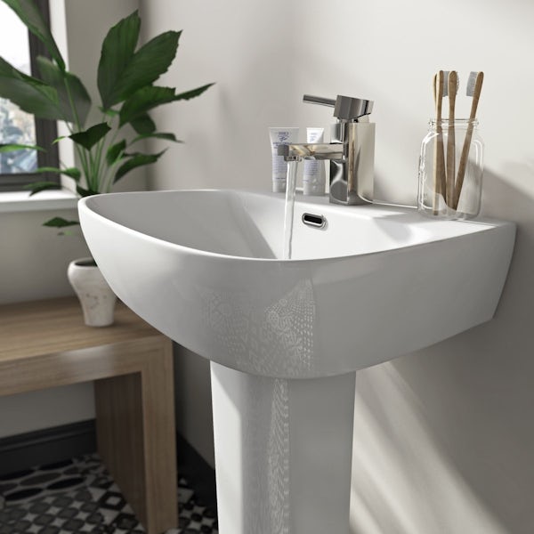 Mode Foster 1 tap hole full pedestal basin 600mm with waste