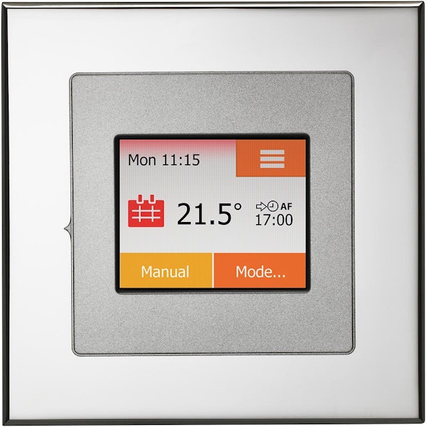 Heat Mat Touch screen chrome underfloor heating thermostat and timer