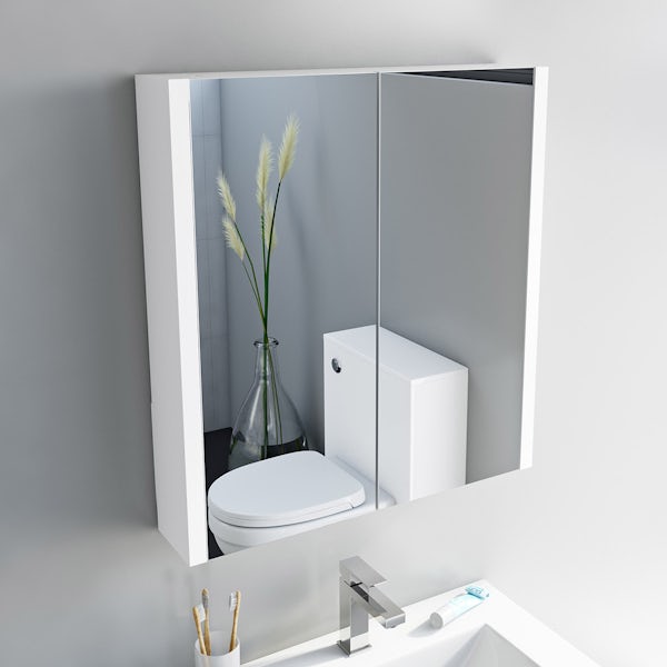 Orchard Derwent white furniture package with floorstanding vanity unit 600mm