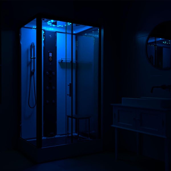 Insignia Monochrome rectangular steam shower cabin