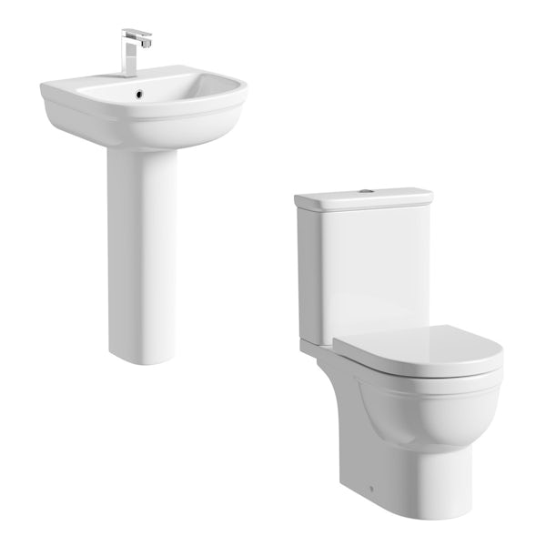 Deco Close Coupled Toilet and Full Pedestal Suite