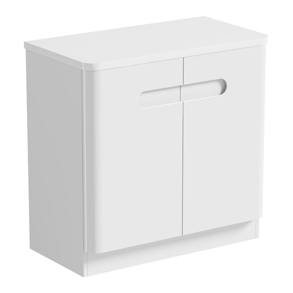Mode Ellis white countertop door unit 800mm with Bowery basin
