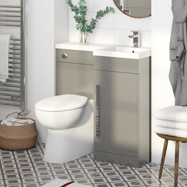 Orchard MySpace slate matt grey right handed combination unit with Clarity back to wall toilet
