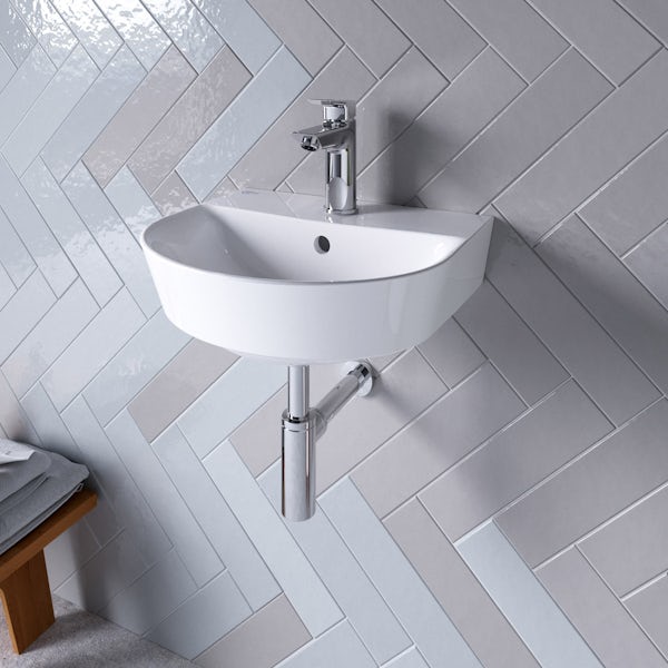 Ideal Standard Concept Air Arc 1  tap hole wall hung basin 400mm