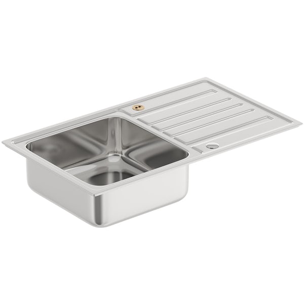 Bristan Index easyfit universal kitchen sink 1.0 bowl stainless steel