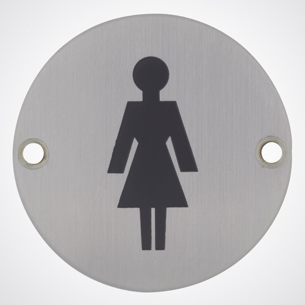 Dolphin pictograph female toilet sign