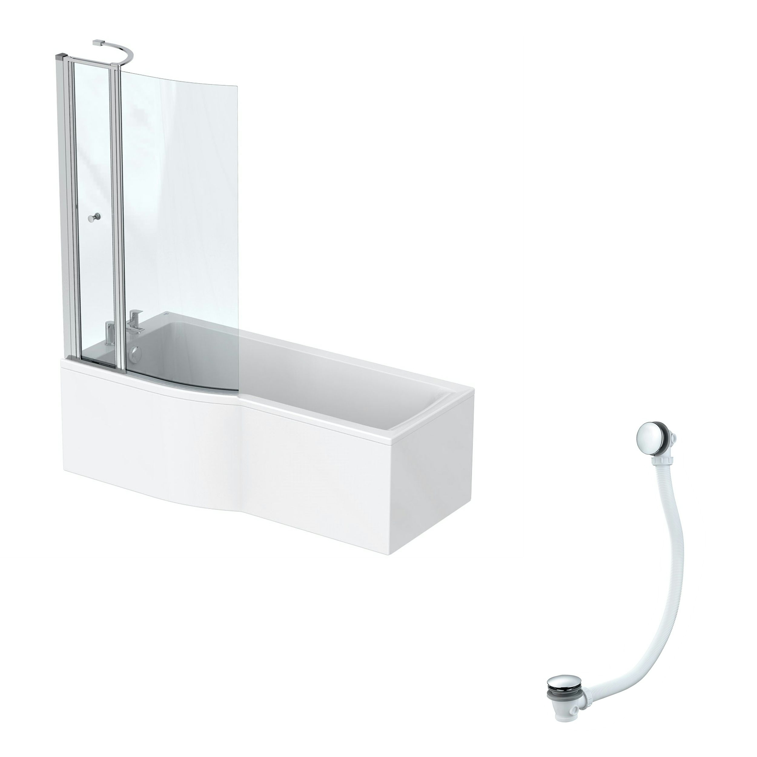 Ideal Standard Connect Air Idealform left hand shower bath 1700 x 800 with free bath waste