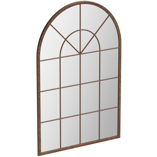 Accents Kelford arched bronze window mirror 600 x 900mm