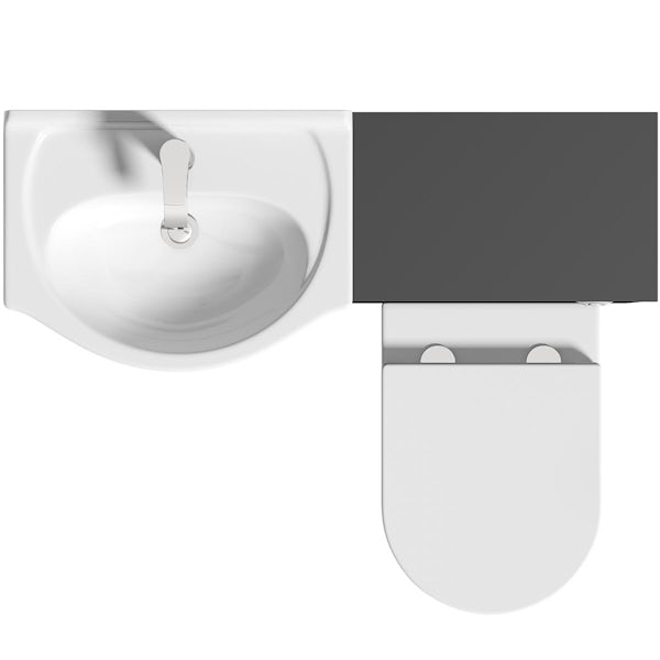 Orchard Lea soft black furniture combination and Contemporary back to wall toilet with seat