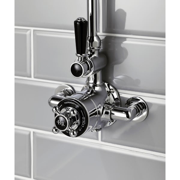 The Bath Co. Helmsley traditional black detail twin exposed valve