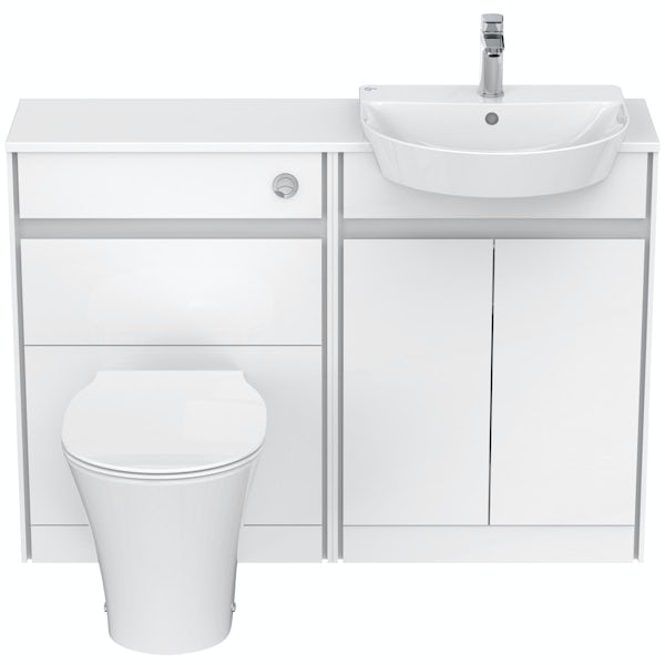 Ideal Standard Concept Air white gloss 1200 combination unit with toilet and soft close seat