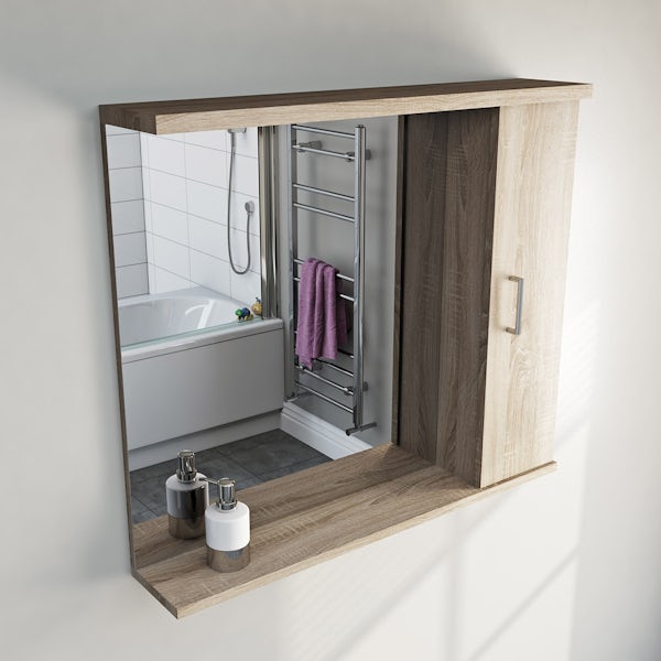 Sienna Oak 850 Vanity Unit with mirror offer