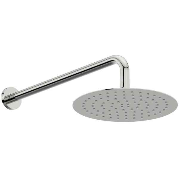 Mode Slim round stainless steel 250mm shower head and wall arm
