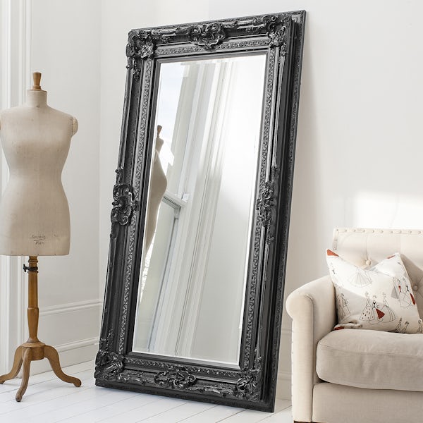 Accents Valois leaner mirror in black 1845 x 990mm