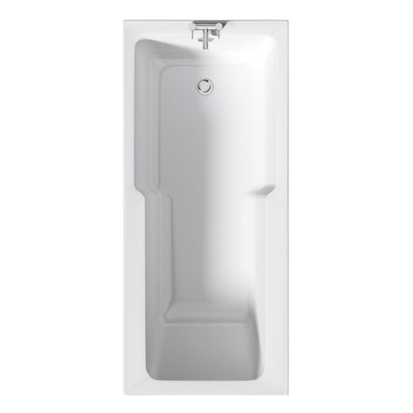 Orchard Eden wide end straight shower bath with screen, panels and waste 1700 x 750mm