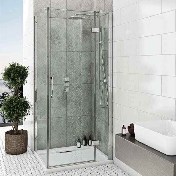 Mode Cooper square triple thermostatic shower valve with diverter