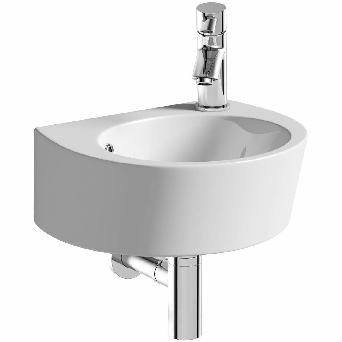 Ancona 1 Tap Hole Wall Hung Basin 360mm | VictoriaPlum.com