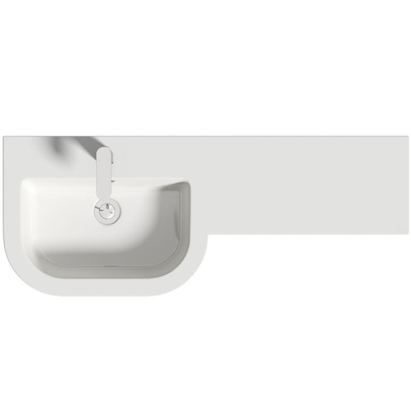 Mode Taw P shape gloss white left handed combination unit with tap
