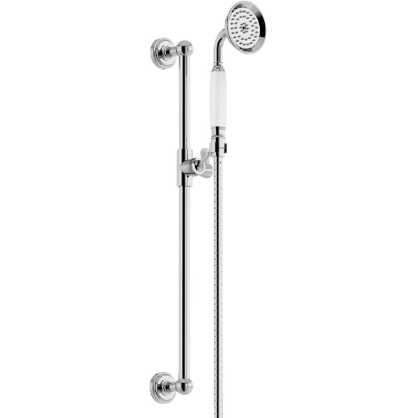 Orchard Winchester traditional triple theromostatic complete shower set with bath filler, traditional sliding rail and wall shower head