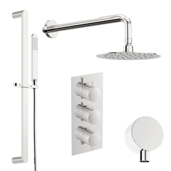 Mode Banks thermostatic shower valve with slider rail and wall shower set