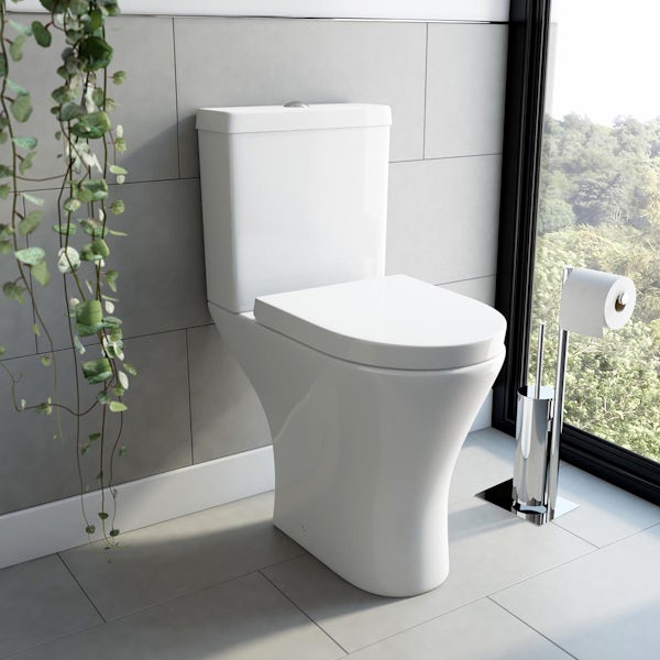 Orchard Derwent round comfort height close coupled toilet with wrapover soft close seat