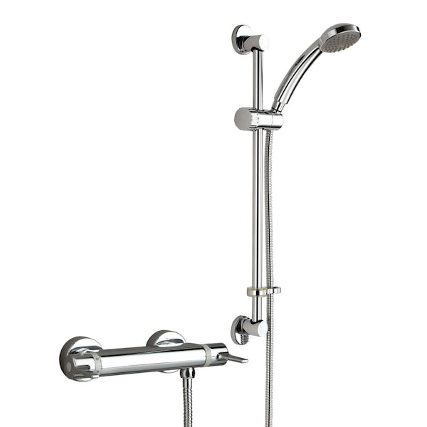 Bristan Design Utility thermostatic bar shower valve with slider rail kit