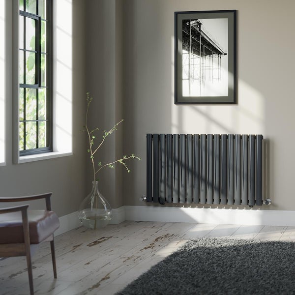 The Heating Co. Salvador anthracite grey single horizontal radiator