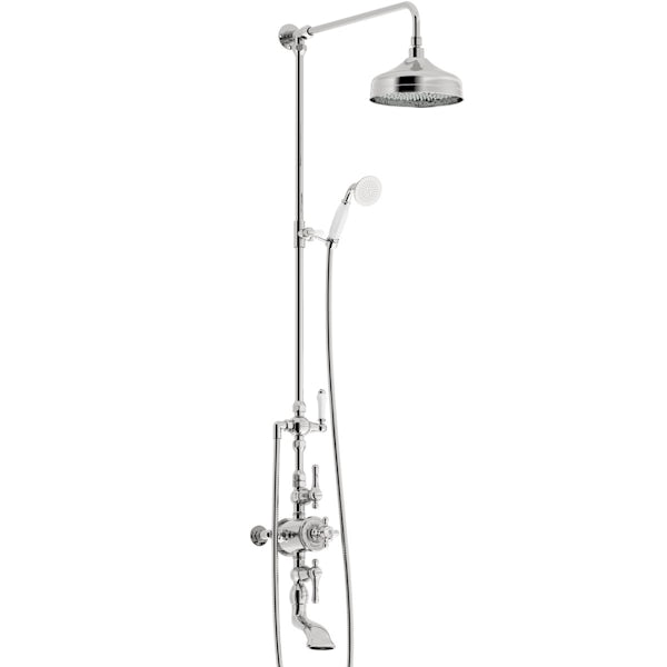 The Bath Co. Camberley thermostatic exposed mixer shower with bath filler