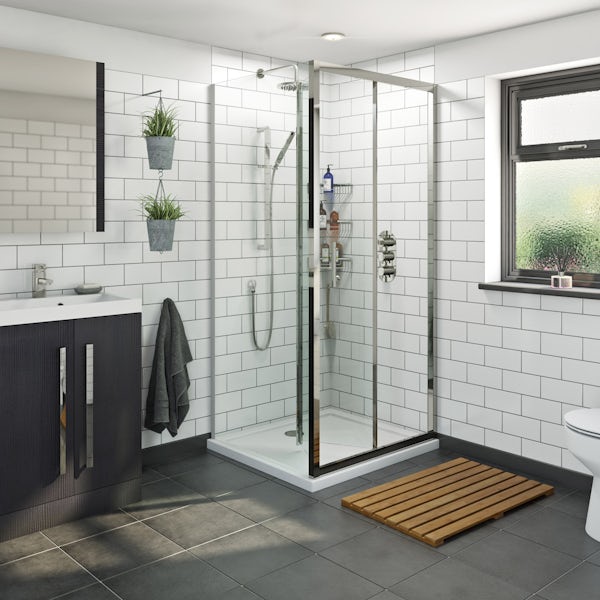 Orchard 6mm bifold shower enclosure with stone tray