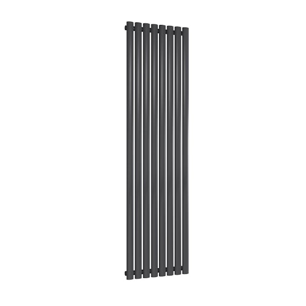 Reina Neval anthracite double vertical aluminium designer radiator