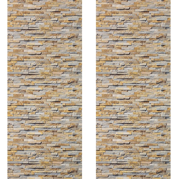 Multipanel Economy Rustic Brick shower wall 2 panel pack