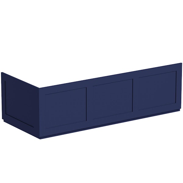 The Bath Co. Camberley navy wooden straight bath panel pack