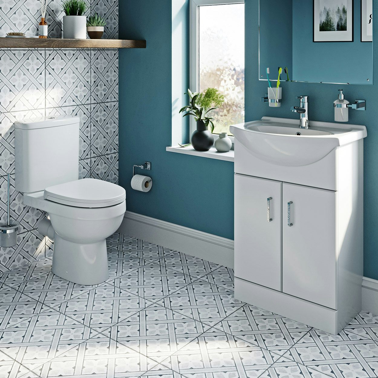 WC Toilet Unit Mirror Eden Gloss White Bathroom Furniture Vanity Cabinet Basin 