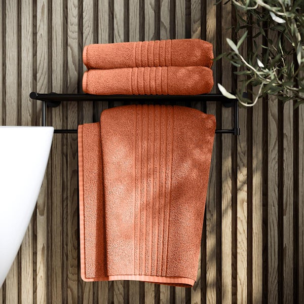 Deyongs Quick Dri 450gsm zero twist towel bale terracotta