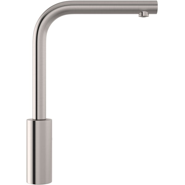 Schon Firth L shaped brushed nickle single lever kitchen mixer tap