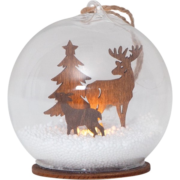 Eglo Christmas LED fawn bauble in brown
