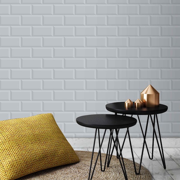 Graham & Brown Superfresco easy parisio gris brick wallpaper