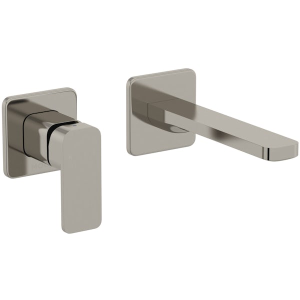 Mode Spencer square wall mounted brushed nickel bath mixer tap