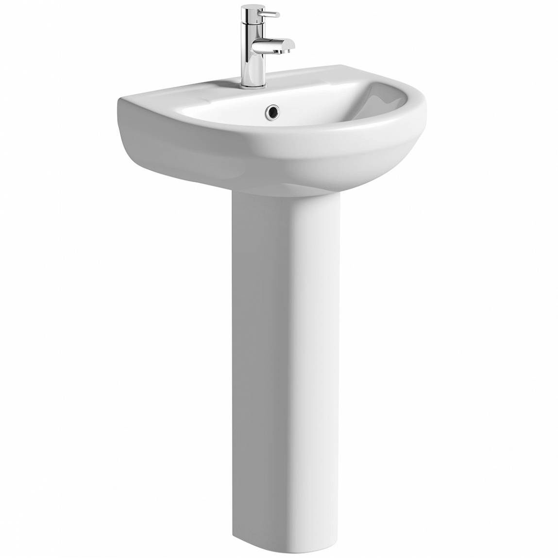 Orchard Eden 1 tap hole full pedestal basin 550mm with tap