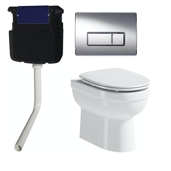 Orchard Eden back to wall toilet with luxury soft close seat, concealed cistern and push plate