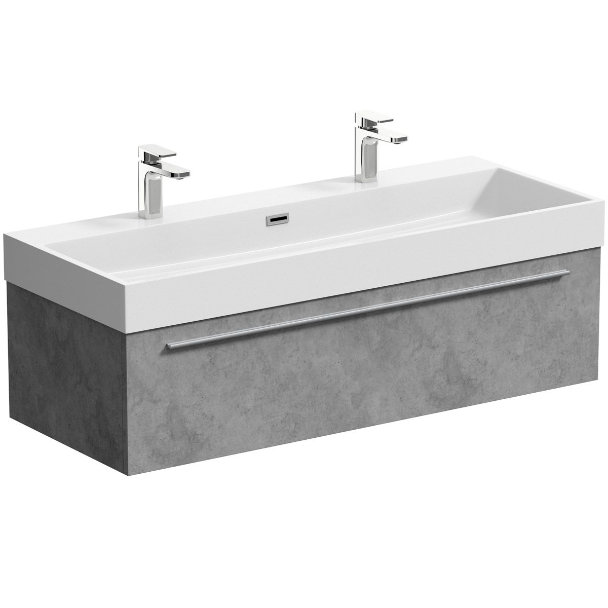 Mode Morris Dark Concrete Grey Wall, Floating Vanity Sink Unit