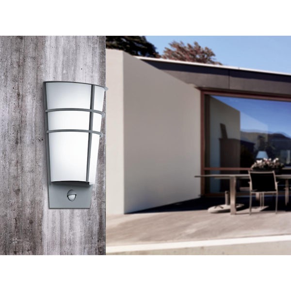 Eglo Breganzo outdoor wall light IP44 in silver