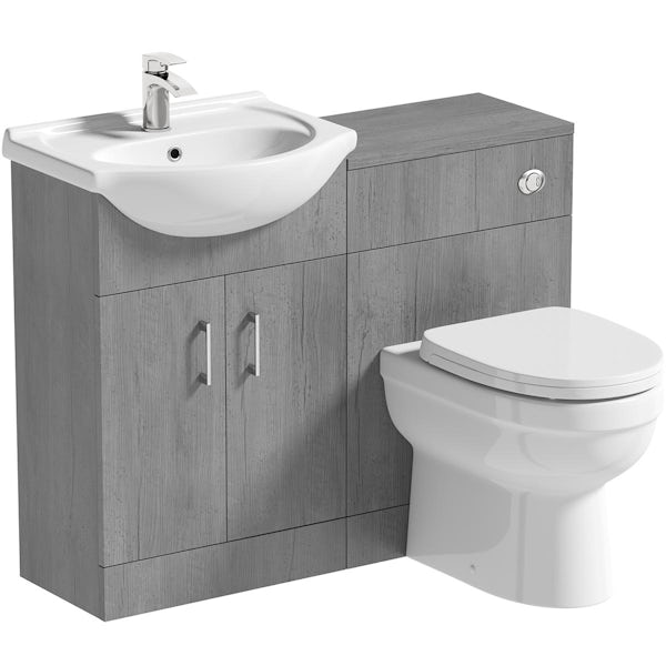 Orchard Lea concrete 1060mm combination and Eden back to wall toilet with seat