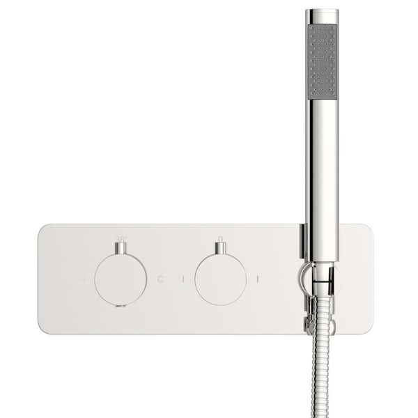 Mode Harrison square twin thermostatic shower valve with diverter and handset