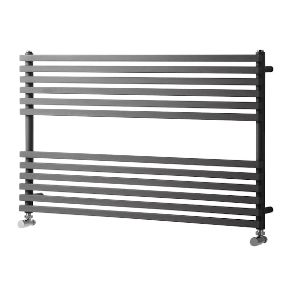 Towelrads Oxfordshire anthracite heated towel rail 600 x 1000