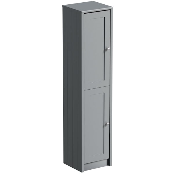 Orchard Dulwich stone grey furniture package with Eton floorstanding vanity unit 600mm