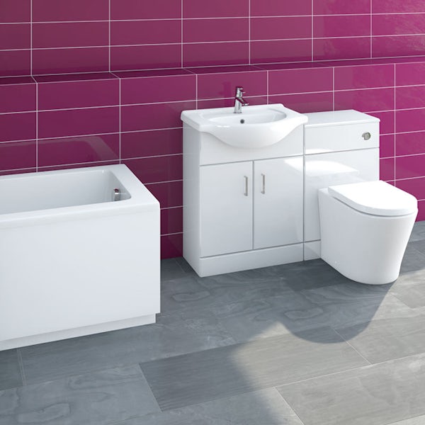 Sienna Arte suite with single ended straight bath 1700 x 700