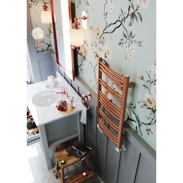 Terma Jade glavanised copper designer towel rail