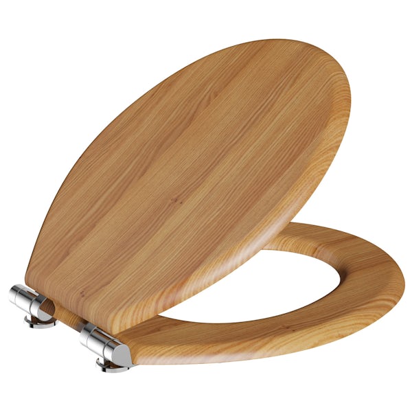 The Bath Co. traditional MDF oak top fixing soft close toilet seat
